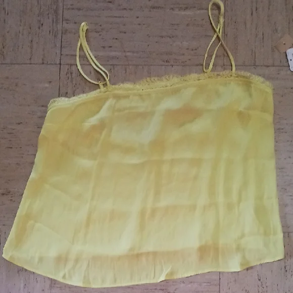 Free People Yellow Lace Trim Cami Top - Picture 3 of 6